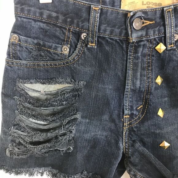 Levi’s Denim Hi Waisted Mom Jeans Stud Ripped - Picture 2 of 6